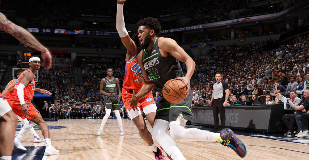  戈贝尔两双加五盖帽森林狼大胜雷霆巩固排名  